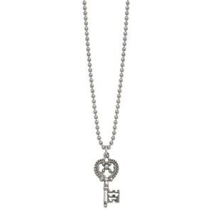 1928 Jewelry Silver-tone Filigree Key 23.5 inch Necklace